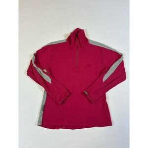 Icebreaker Bodyfit 260 1/4 Zip Pullover Women's Medium Red Merino Wool Layer